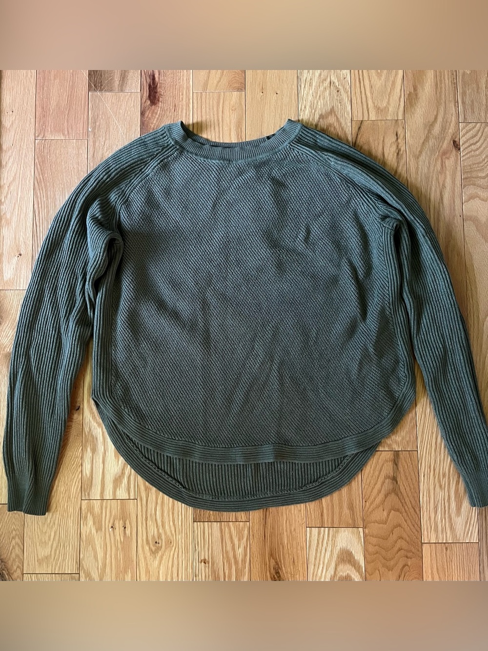Ribbed Olive Green Knit Sweater